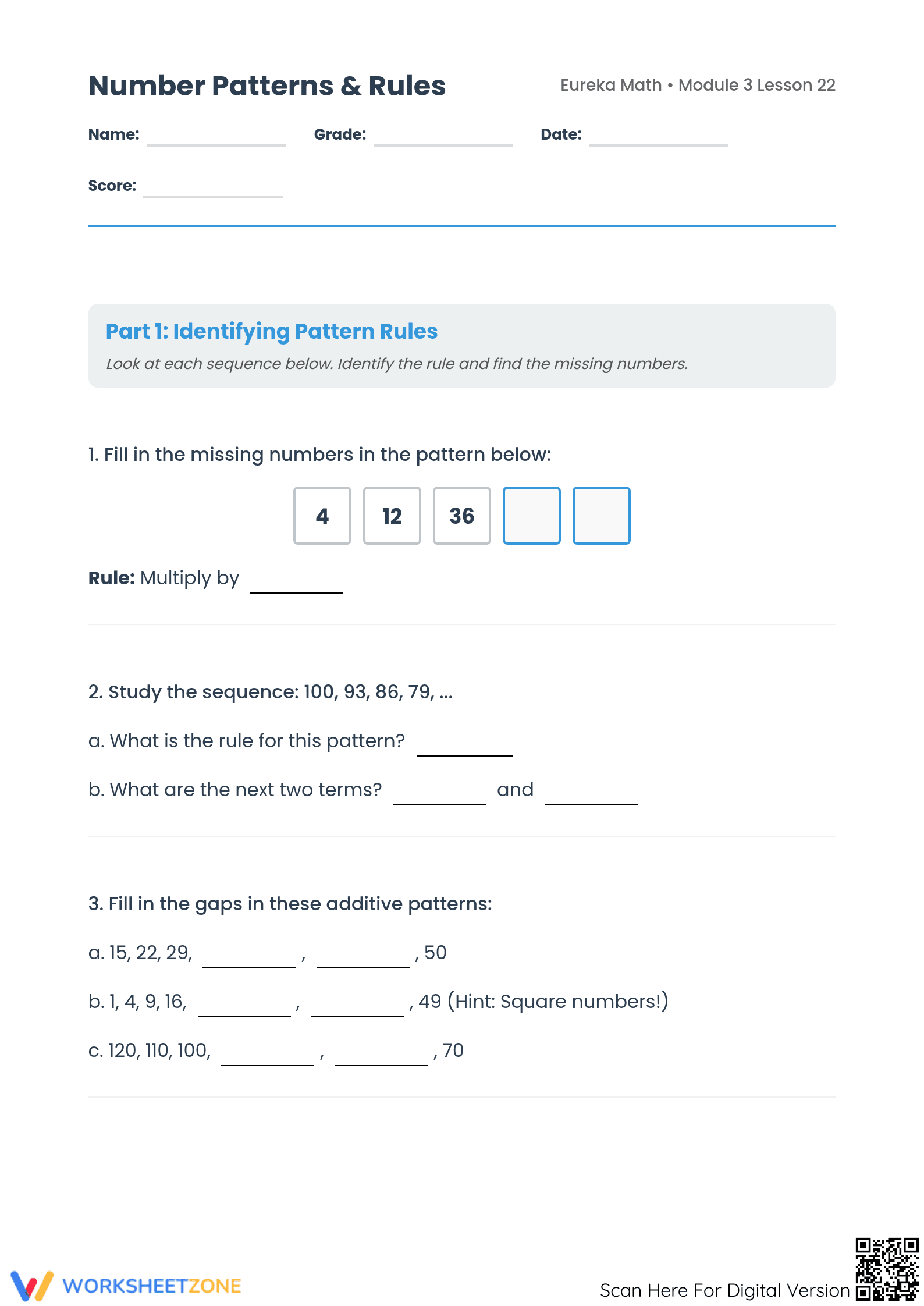 4.OA.4 Worksheet: Factors & Multiples — Grade 4 Aligned - Page 1