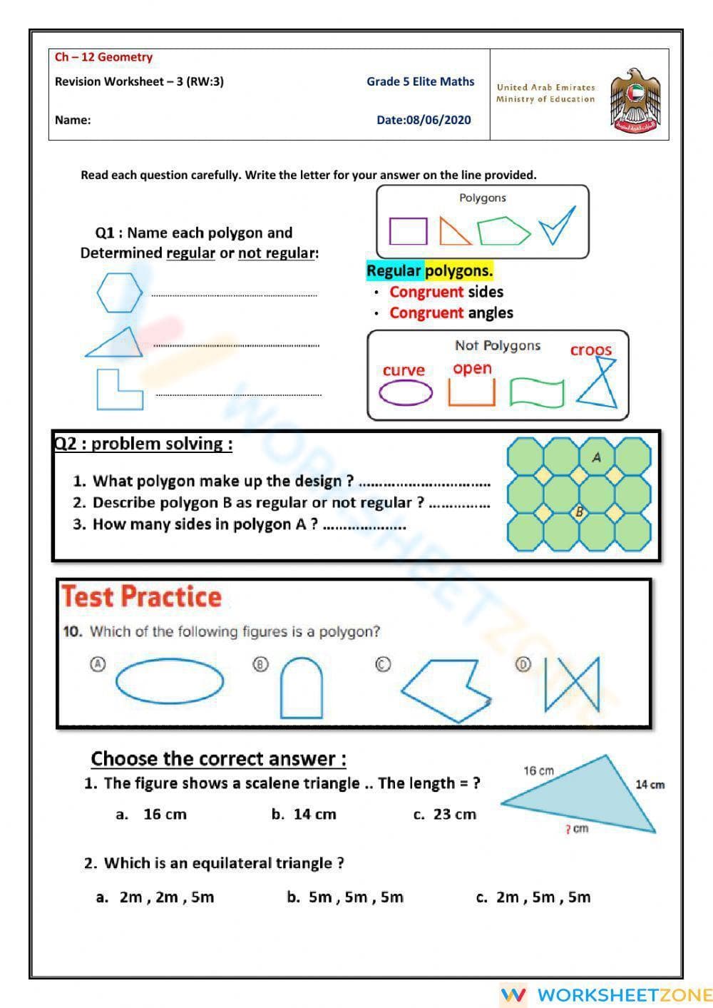 Revision Worksheet-3 on ch-12 - Page 1