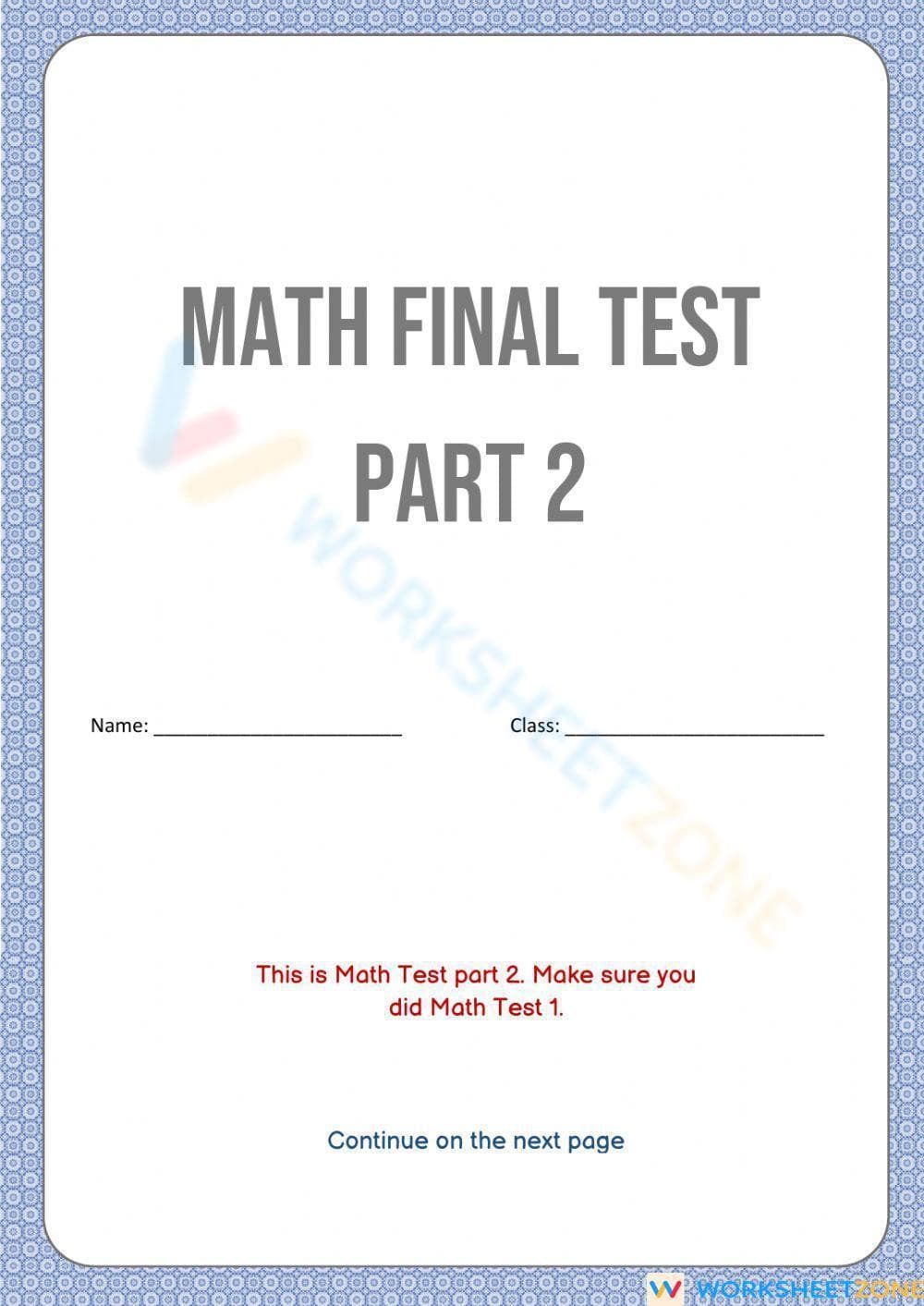 Grade 3 Math Review — Printable No-Prep Worksheet - Page 1