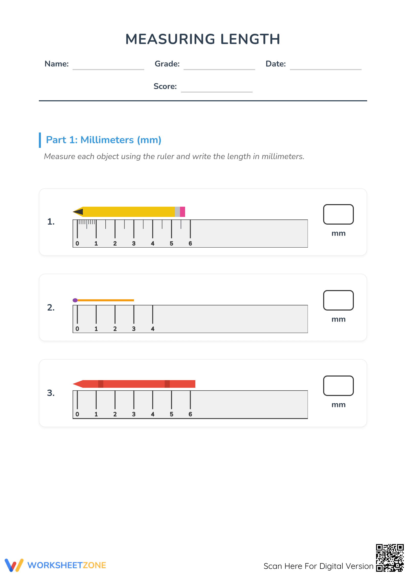Grade 4 Measurement — Printable No-Prep Worksheet - Page 1