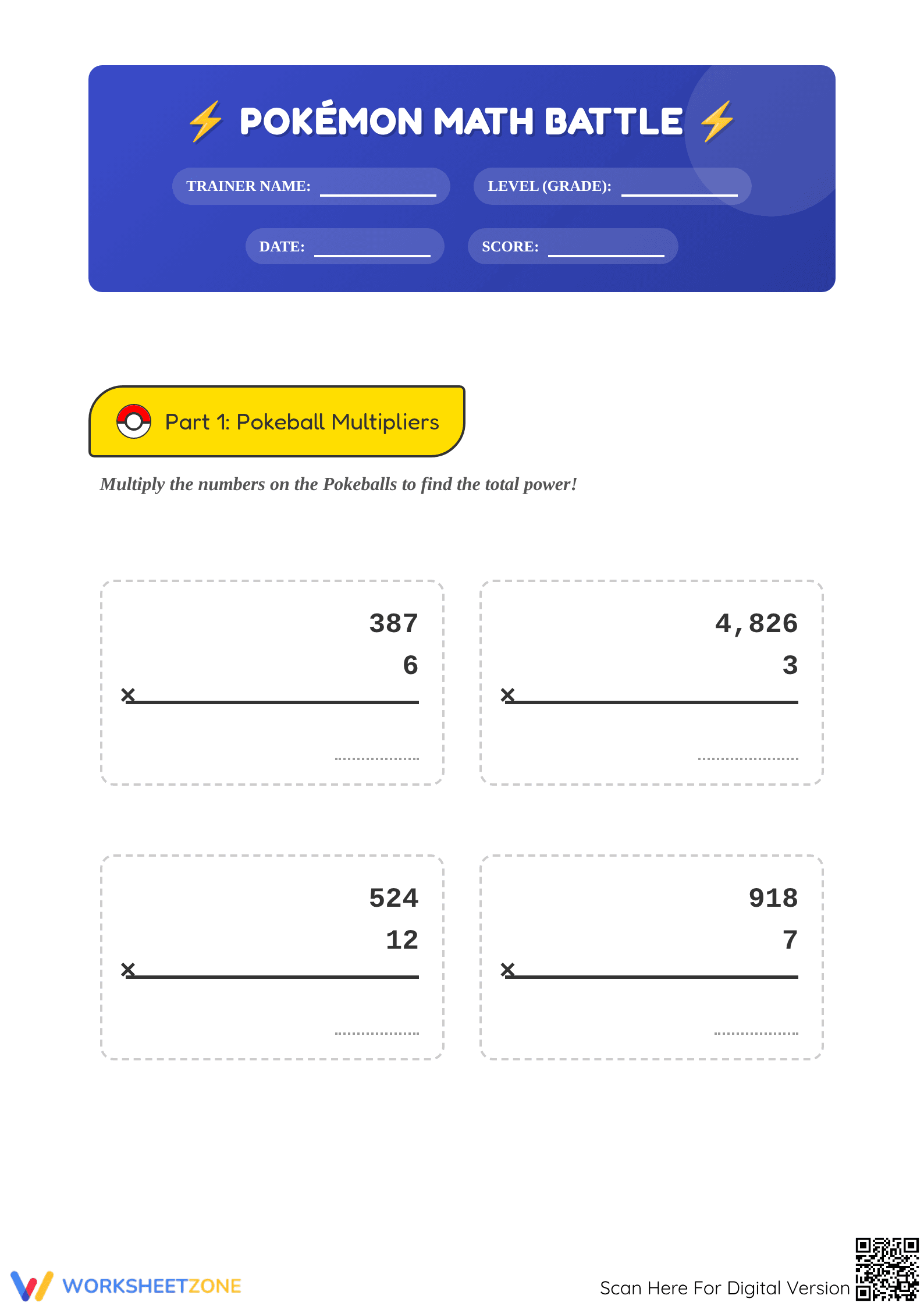 Multiplication and Division Worksheet | Essential Grade 4-5 - Page 1