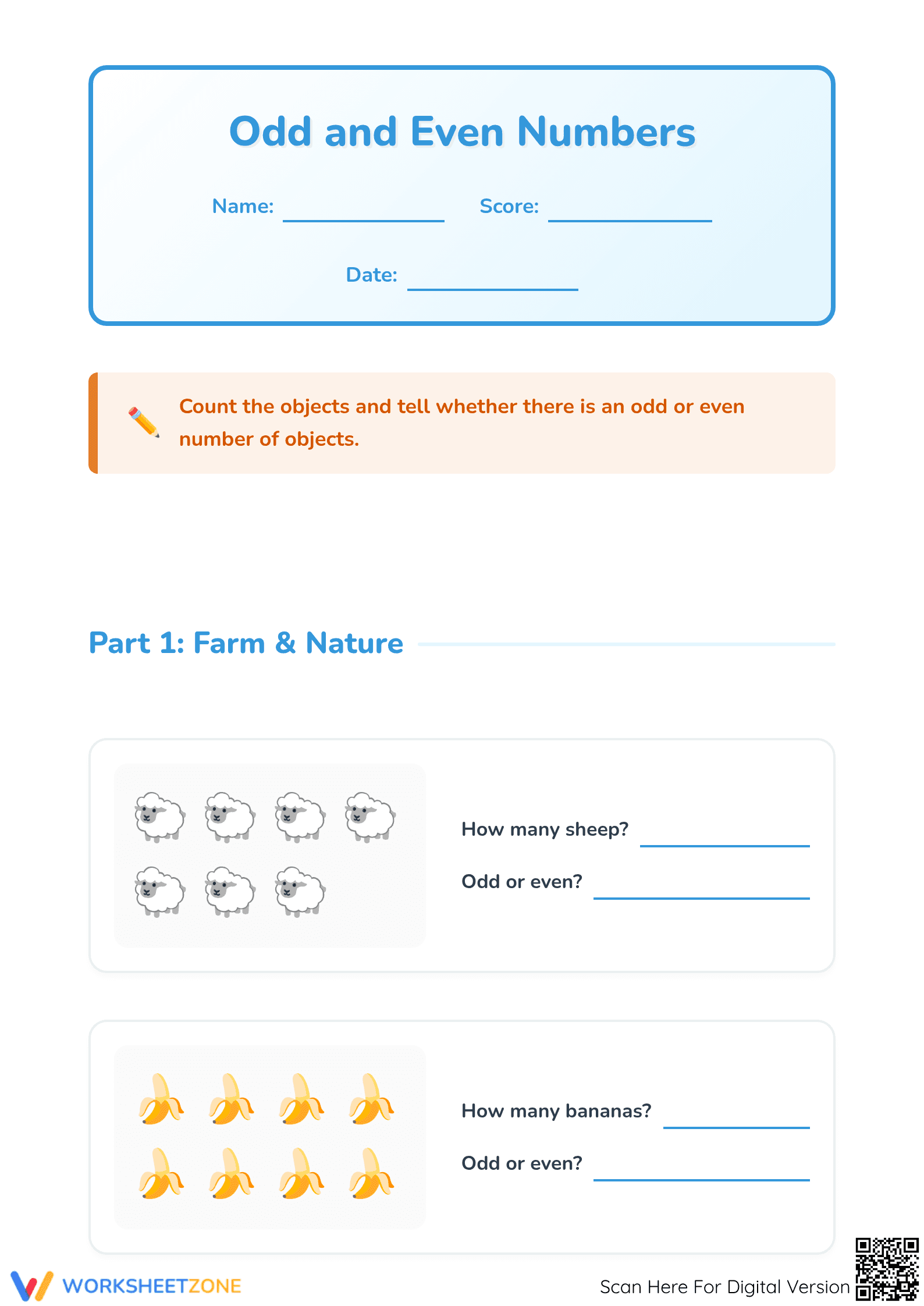 Essential Even and Odd Numbers Worksheet | Grade 2 Printable - Page 1
