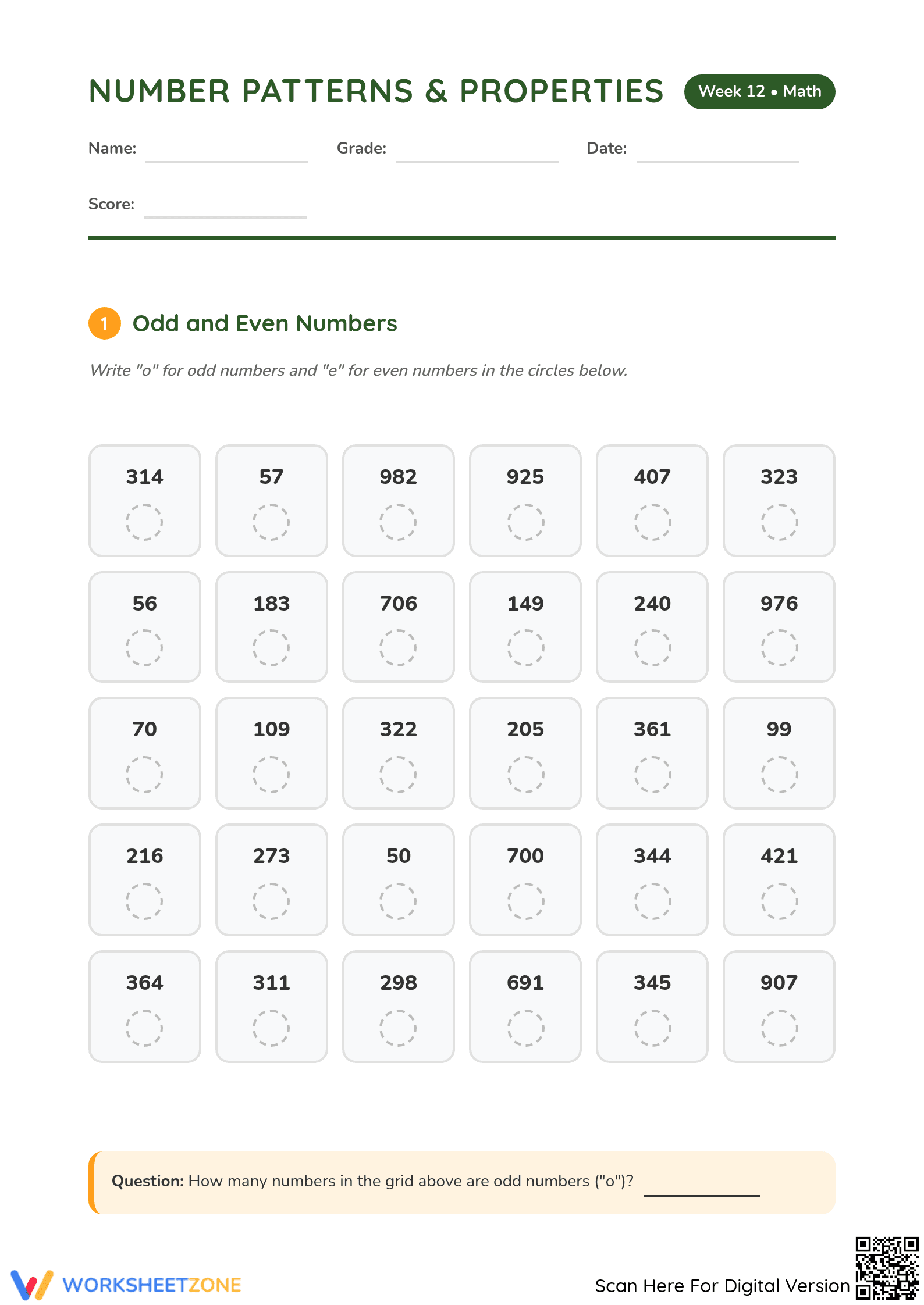 Printable 4.NBT.A.2 Worksheet: Number Forms Grade 4 Aligned - Page 1