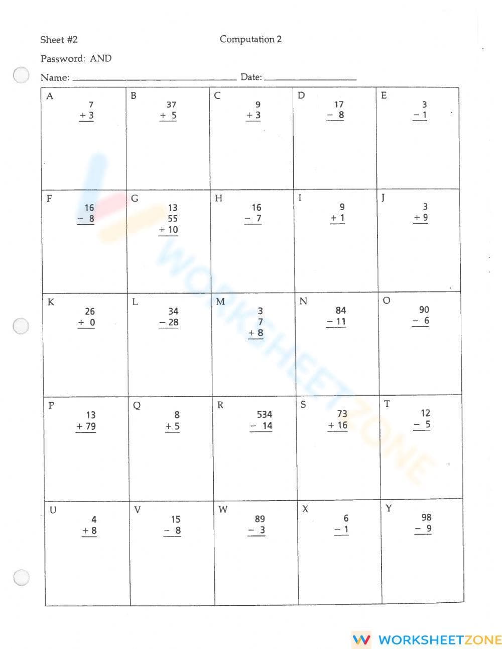 Math compuation - Page 1