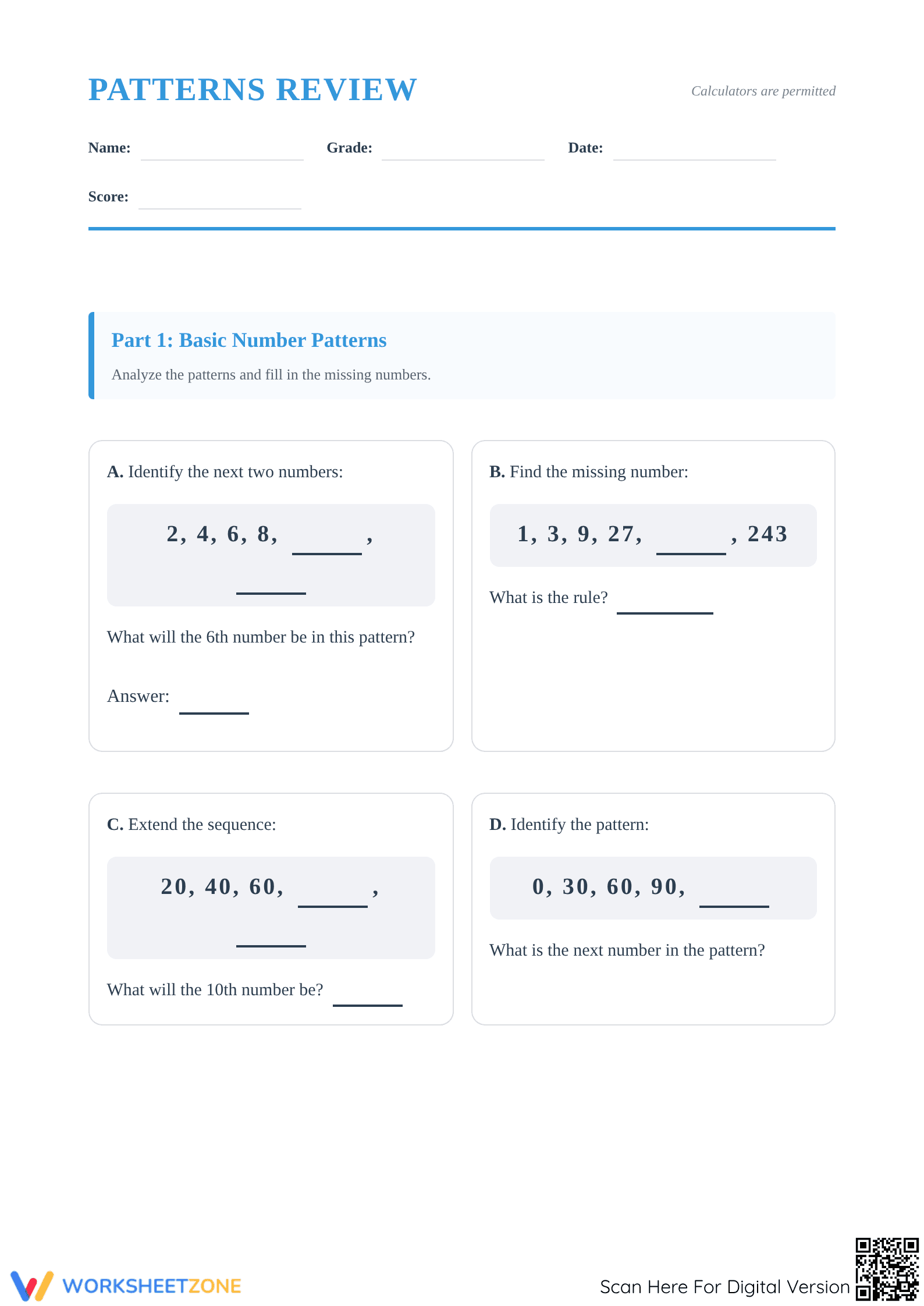 Essential 5.OA.B.3 Patterns and Relationships Review - Page 1