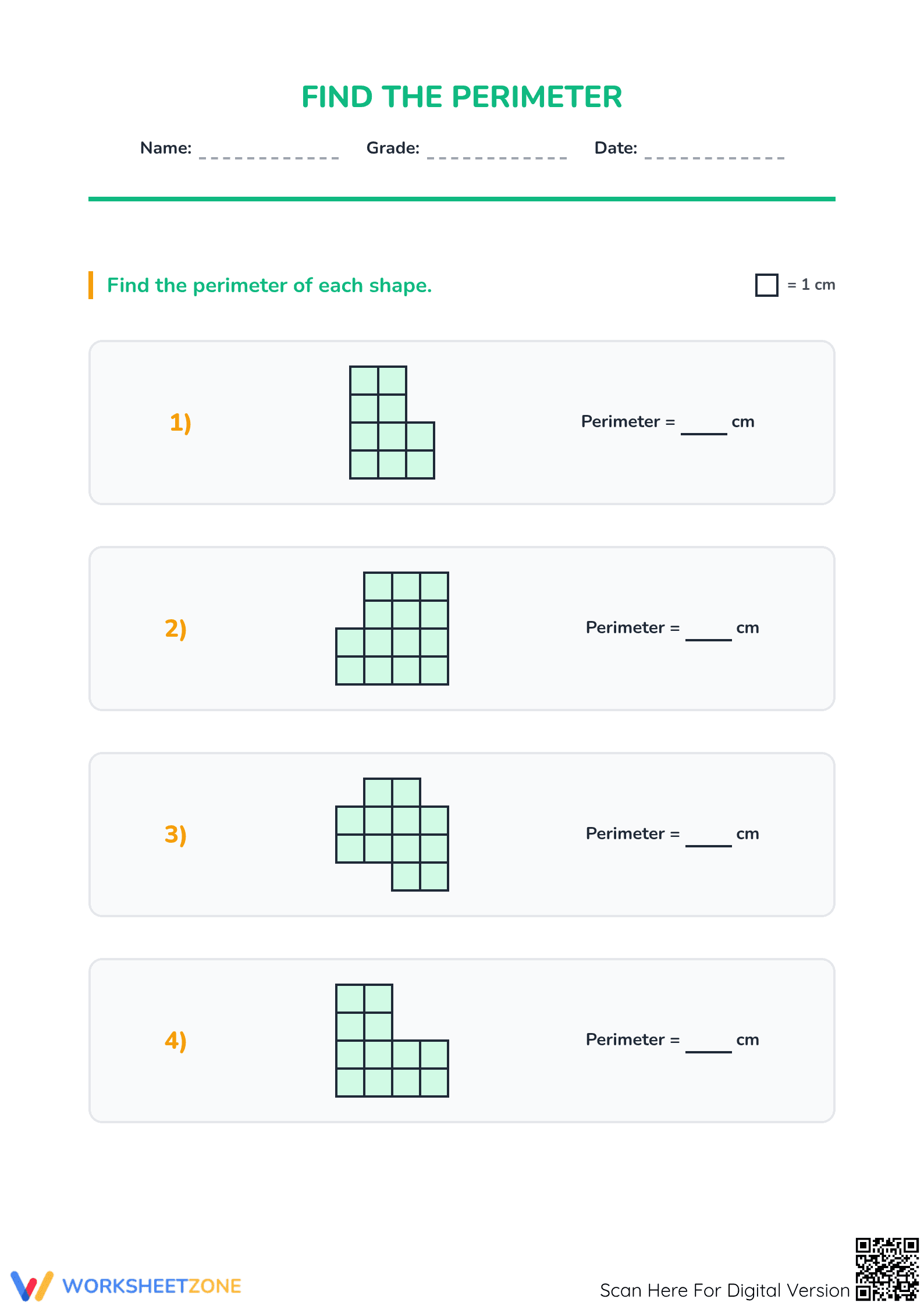 Essential Perimeter Practice Worksheet | Grade 4-5 Printable - Page 1