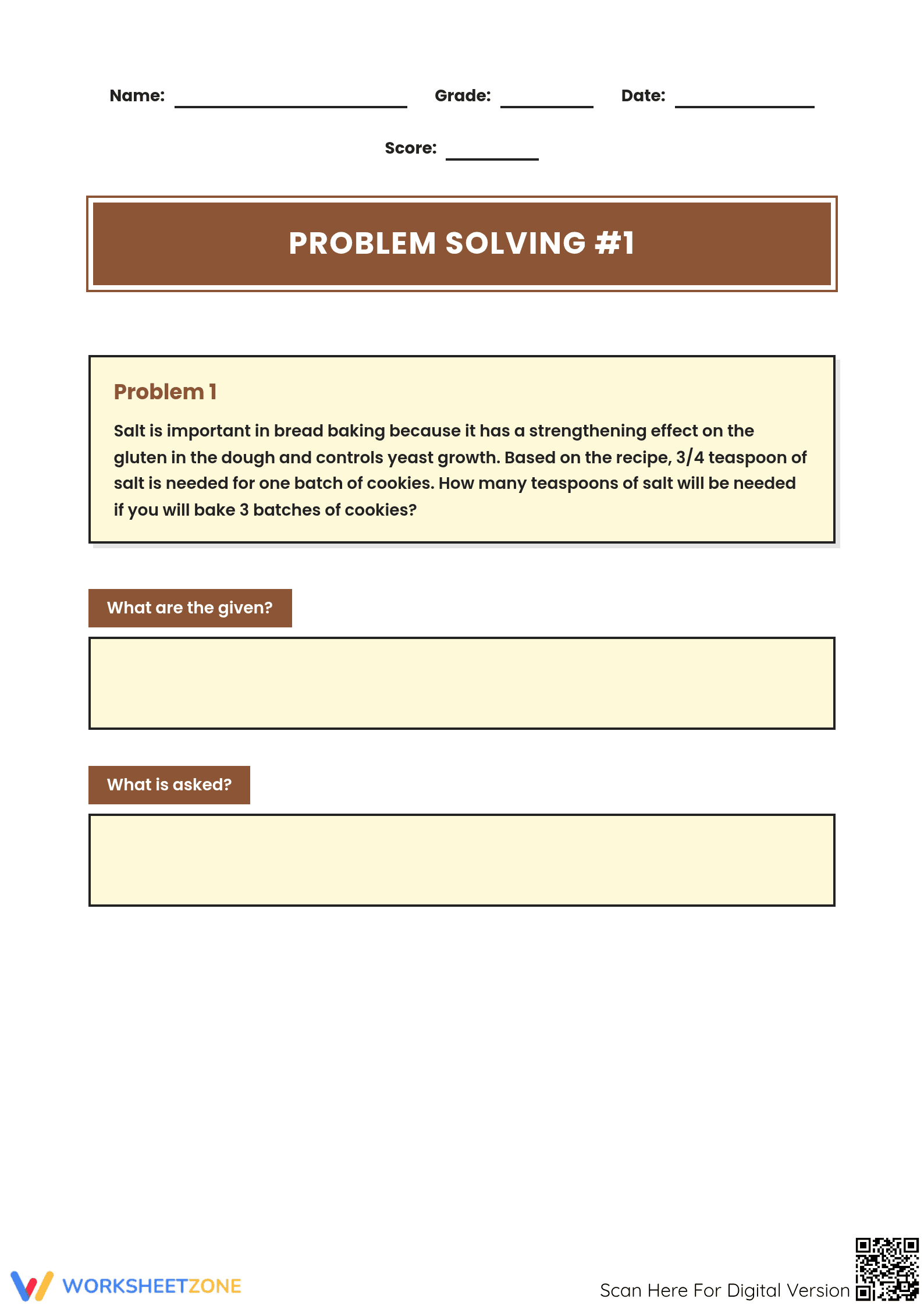 Multiplying Fractions Word Problems | Grade 6 Essential - Page 1