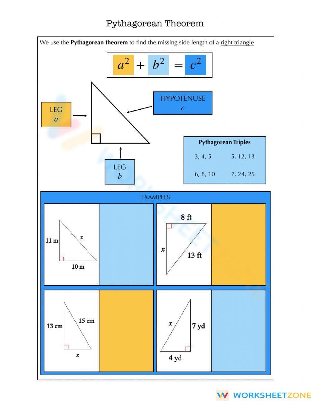 Pythagorean Theorem Notes and Practice - Page 1