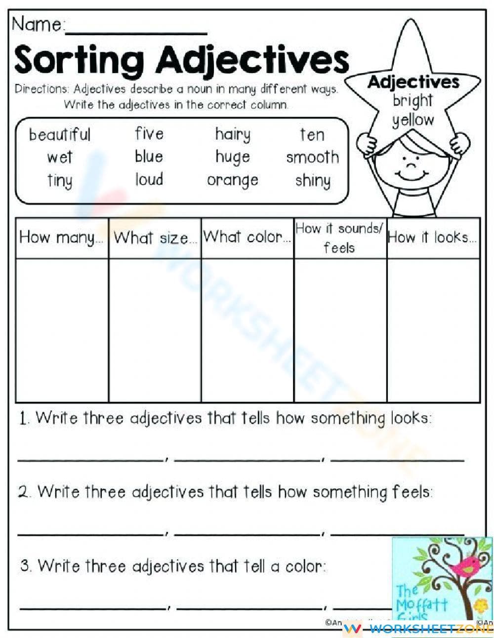 Identifying Adjectives Worksheet - Page 1