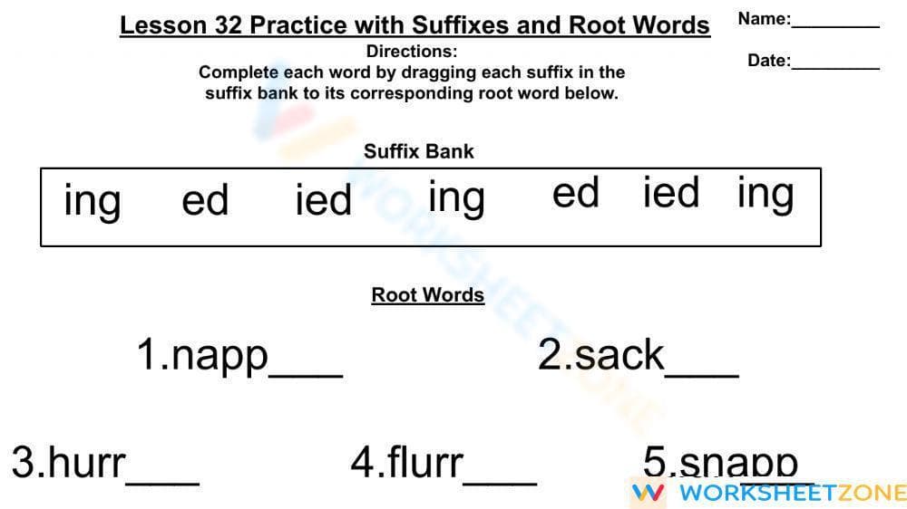 Lesson 32 Practice with Root Words and Suffices (Jane Goodall) - Page 1