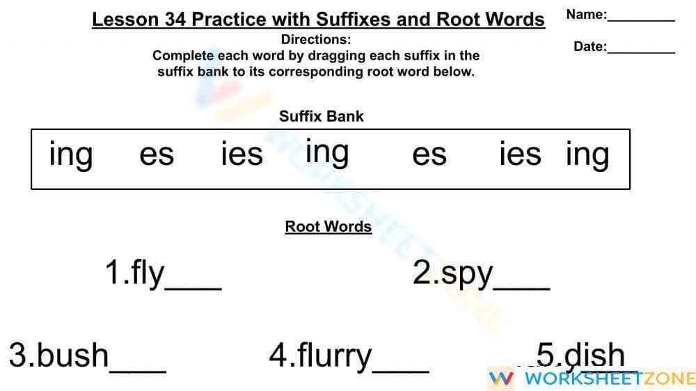 Lesson 47 Practice with Suffixes and Root Words - Page 1