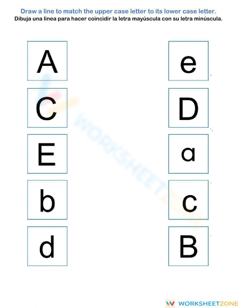 Kindergarten Alphabet Match — Printable No-Prep Worksheet - Page 1