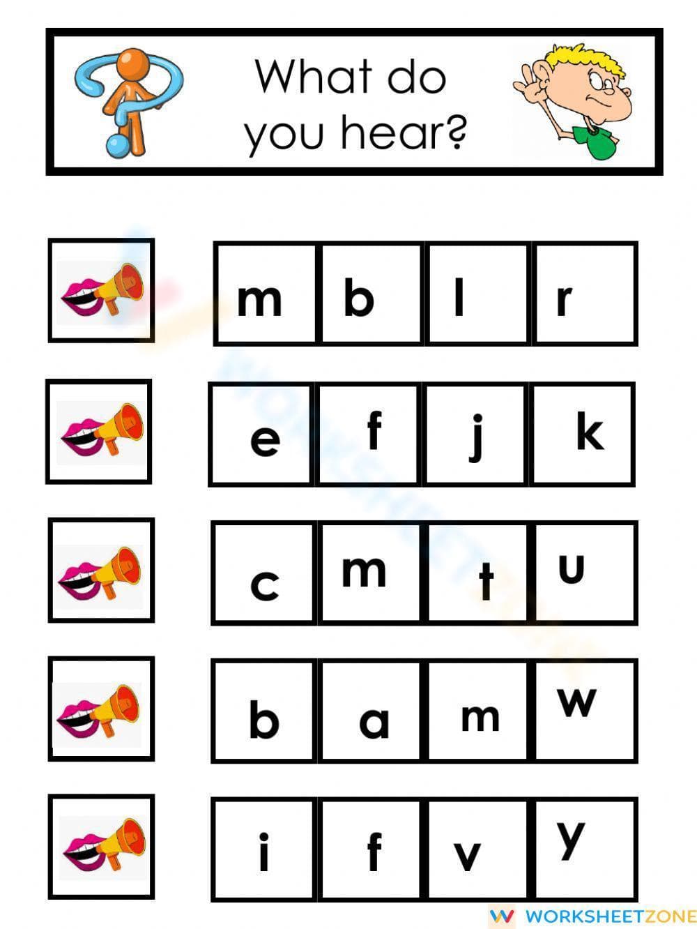 Grade K Phonics — Printable No-Prep Worksheet - Page 1