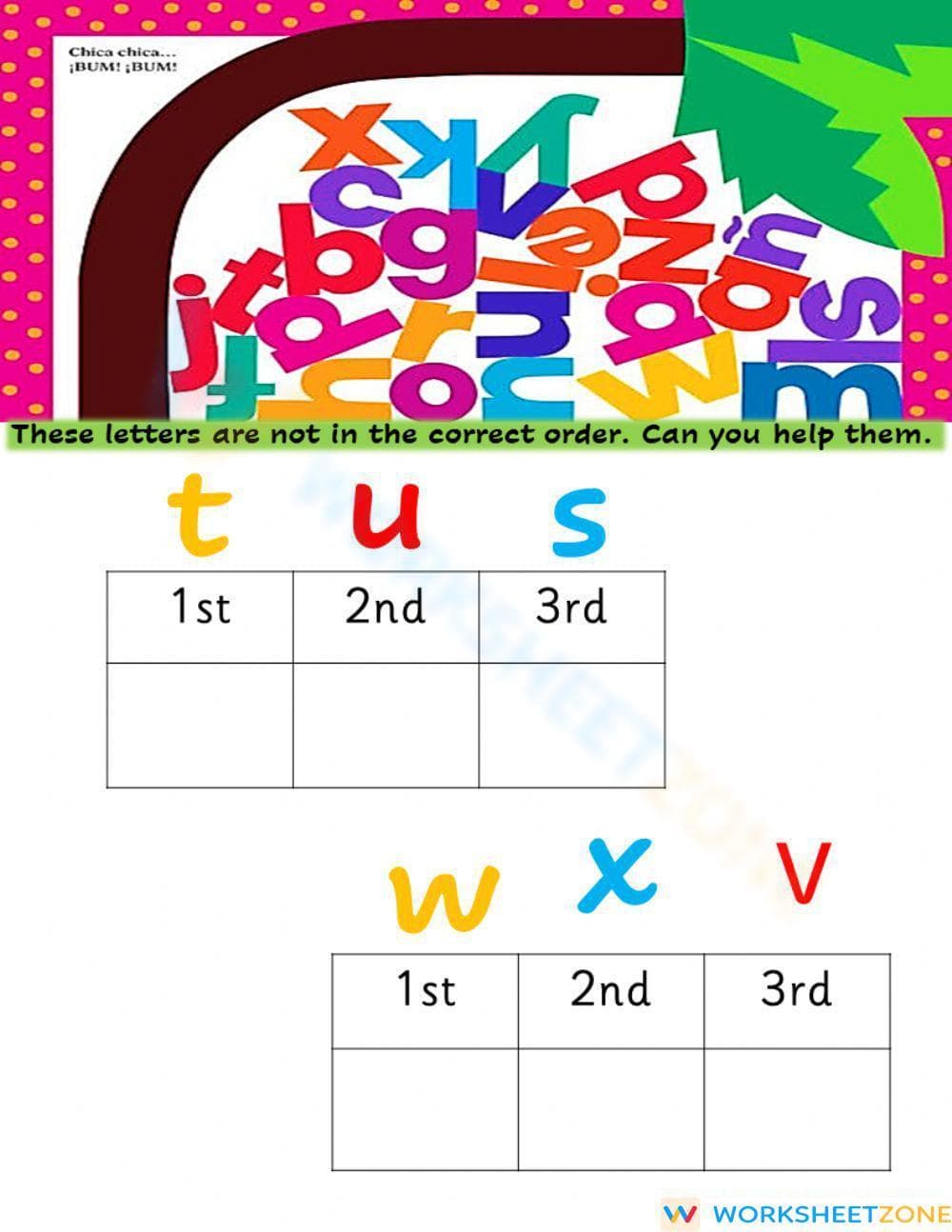Grade K Alphabet Order — Free No-Prep Worksheet - Page 1