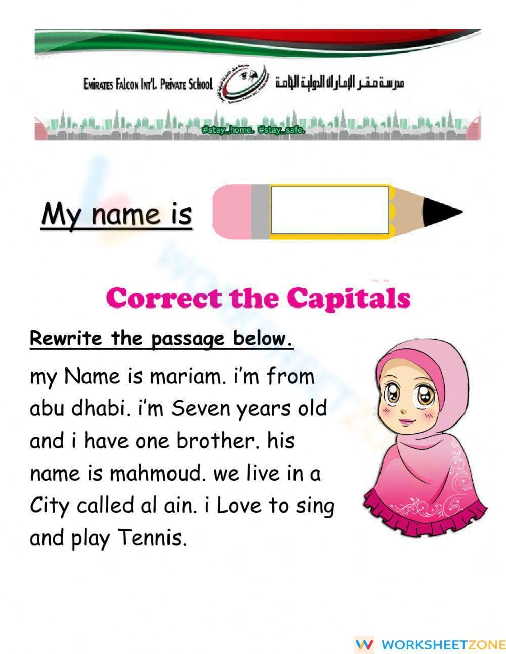 Printable Capitalization Worksheet | Grade 3 ELA - Page 1
