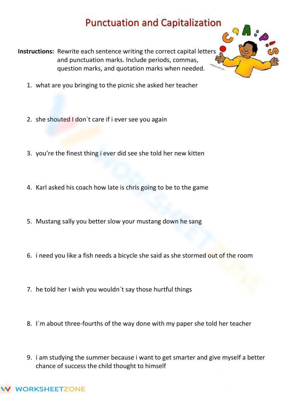 Punctuation and capitalization - Page 1