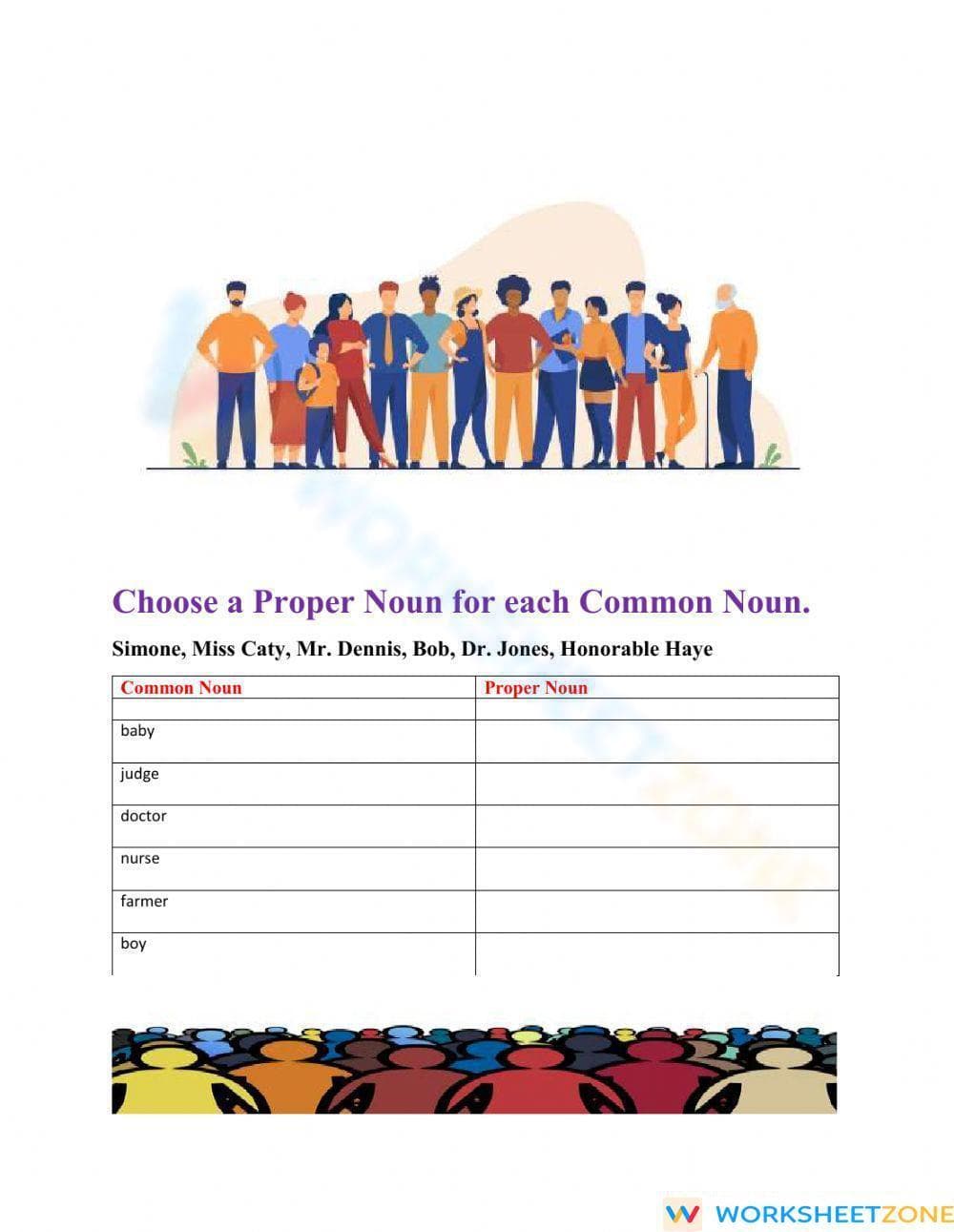Grade 3 Proper Nouns — Printable No-Prep Worksheet - Page 1