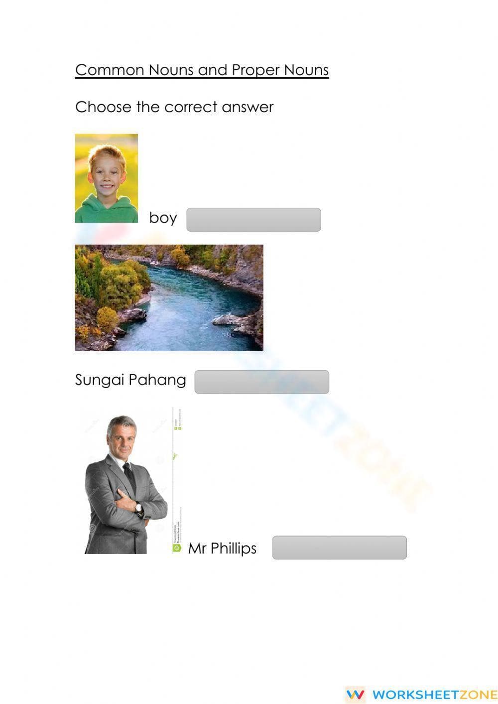 Common Nouns and Proper Nouns - Page 1