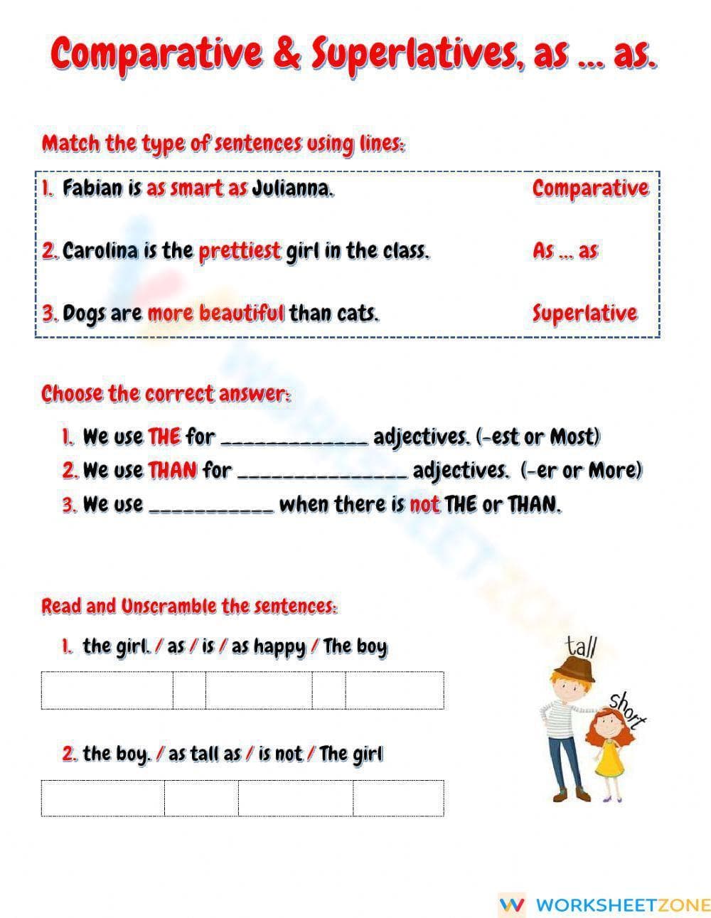 Printable Comparative Adjectives Worksheet | Grade 5 ELA - Page 1