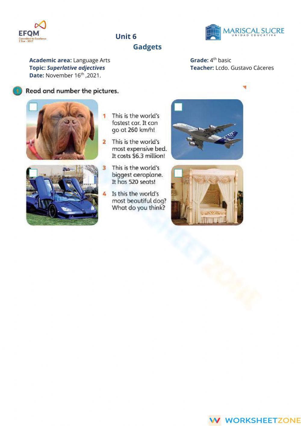 Printable Comparative Adjectives Worksheet | Grade 4 ELA - Page 1