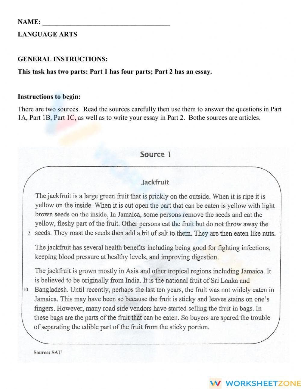 RI.5.1 Worksheet: ELA Performance Task - Grade 5 Aligned - Page 1