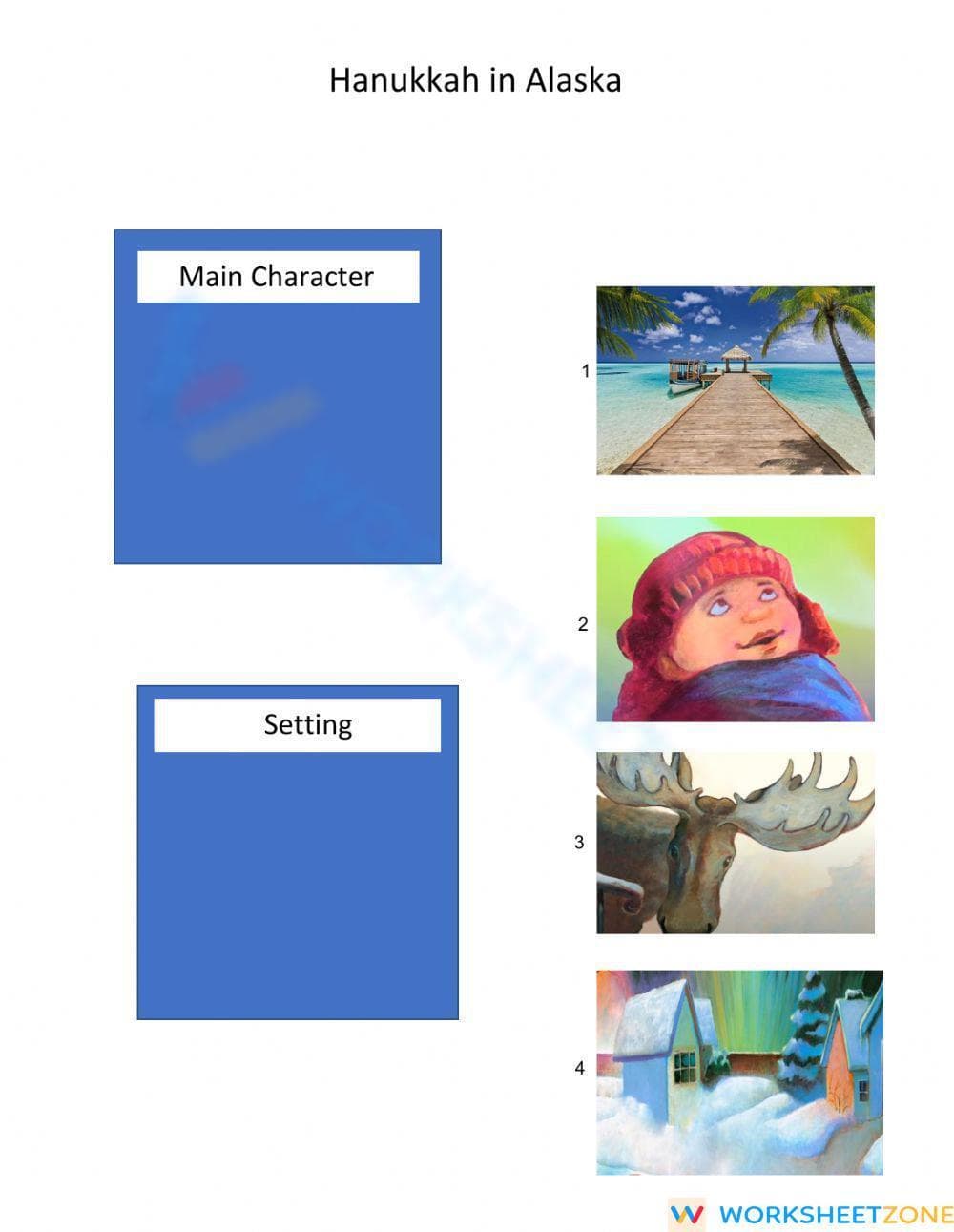 Hanukkah in Alaska Story Elements Sheet | Printable Guide - Page 1