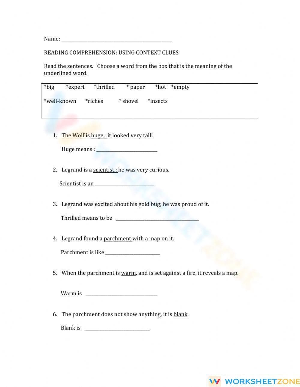 Essential Context Clues Worksheet | Grade 5–8 Ready - Page 1