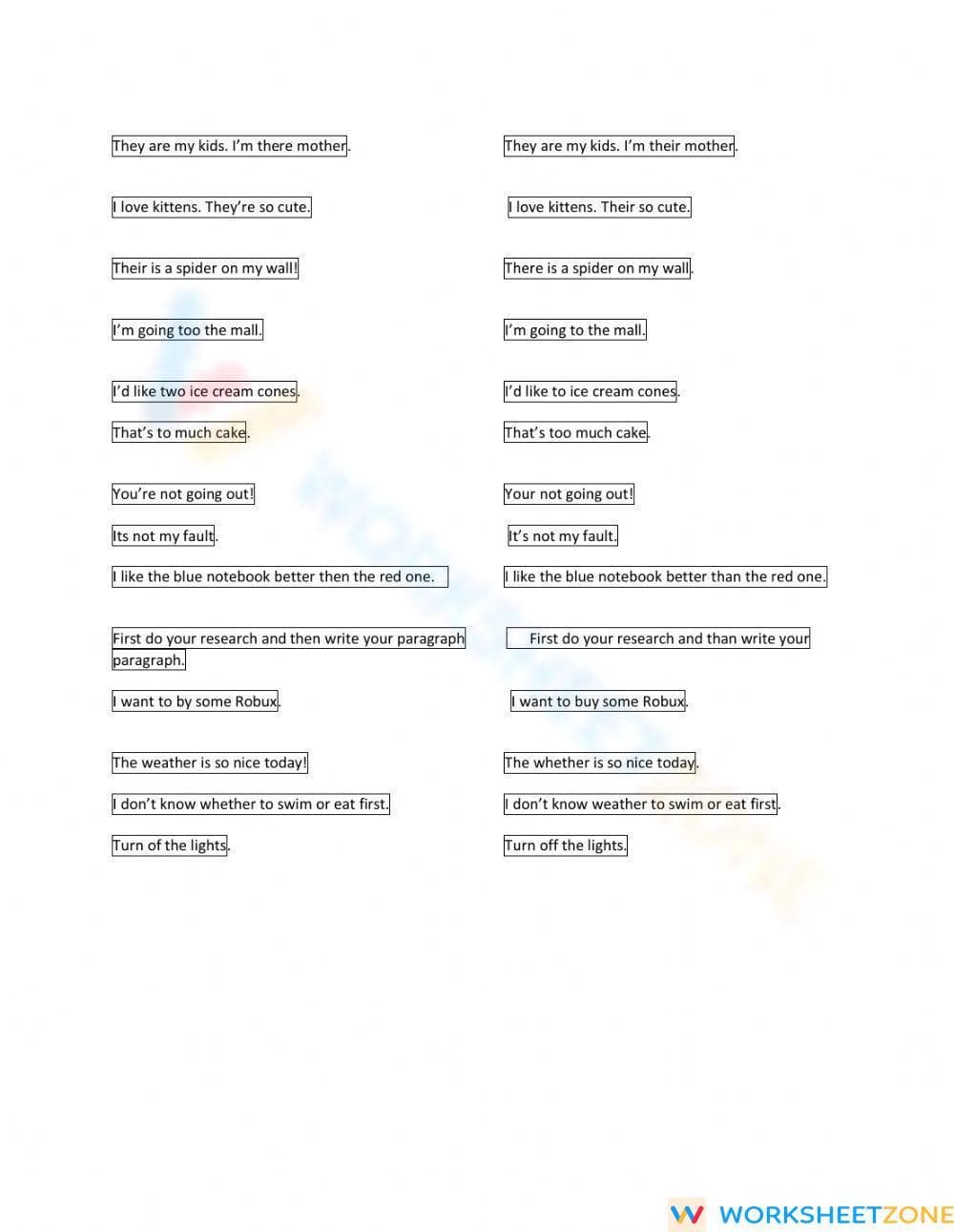 Homophones - Page 1