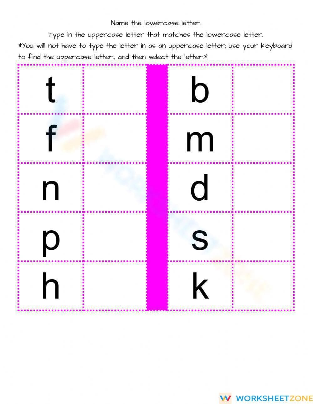 Grade K Letter Matching — Printable No-Prep Worksheet - Page 1