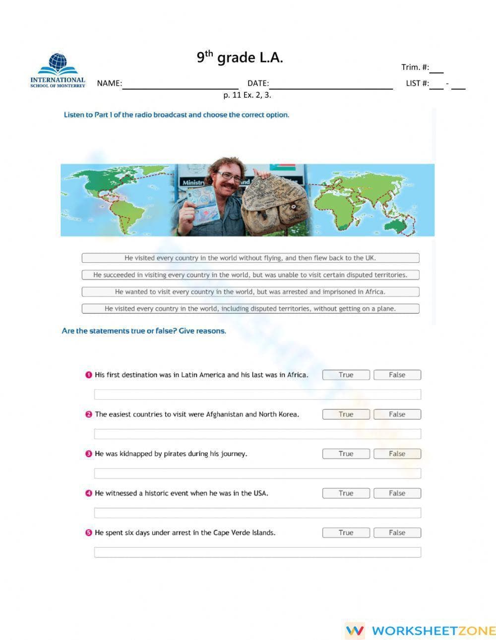 Grade 9 Pronoun Agreement — Printable No-Prep Worksheet - Page 1