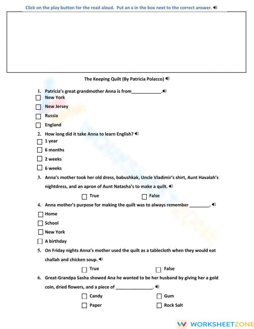 Grade 4 Story Sequence — Printable No-Prep Worksheet - Page 1