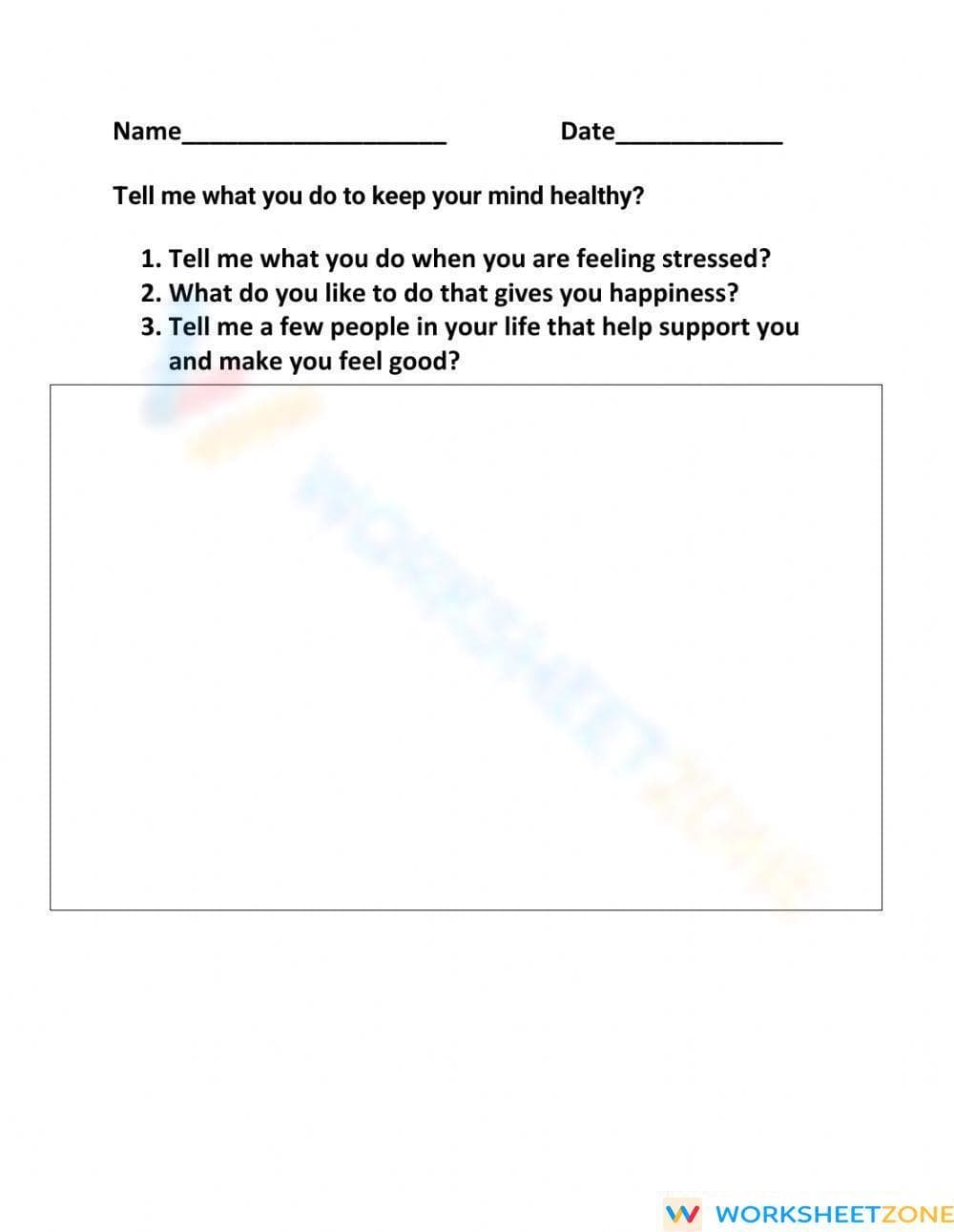 Printable Narrative Writing: Healthy Mindset — Grades K-3 - Page 1