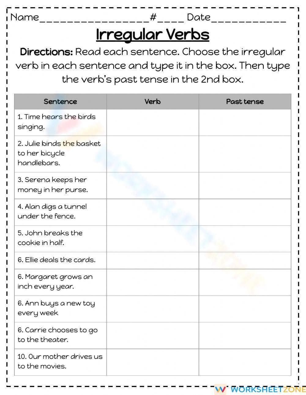Irregular Verbs - Page 1