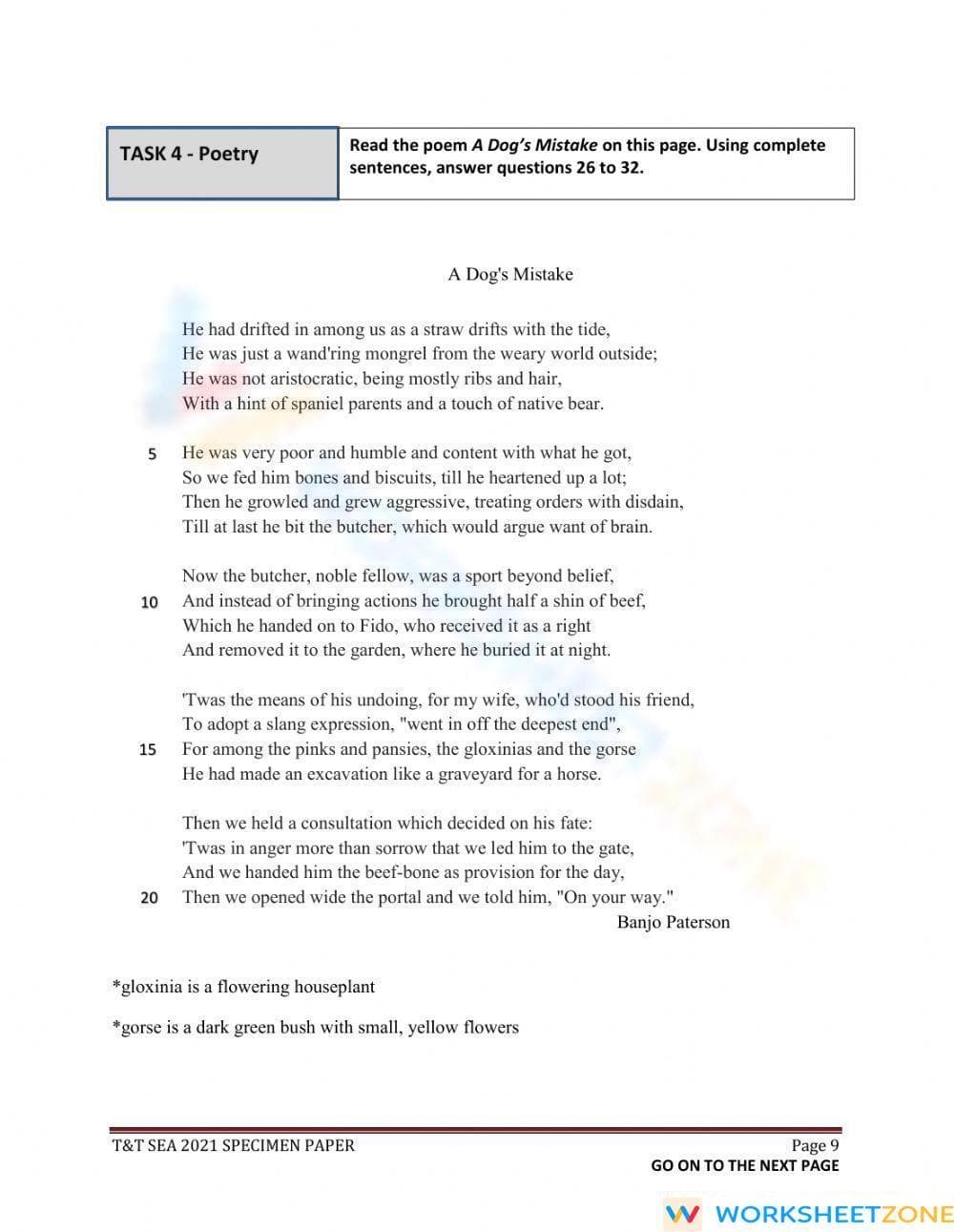 S.E.A. ELA Practice - Page 1