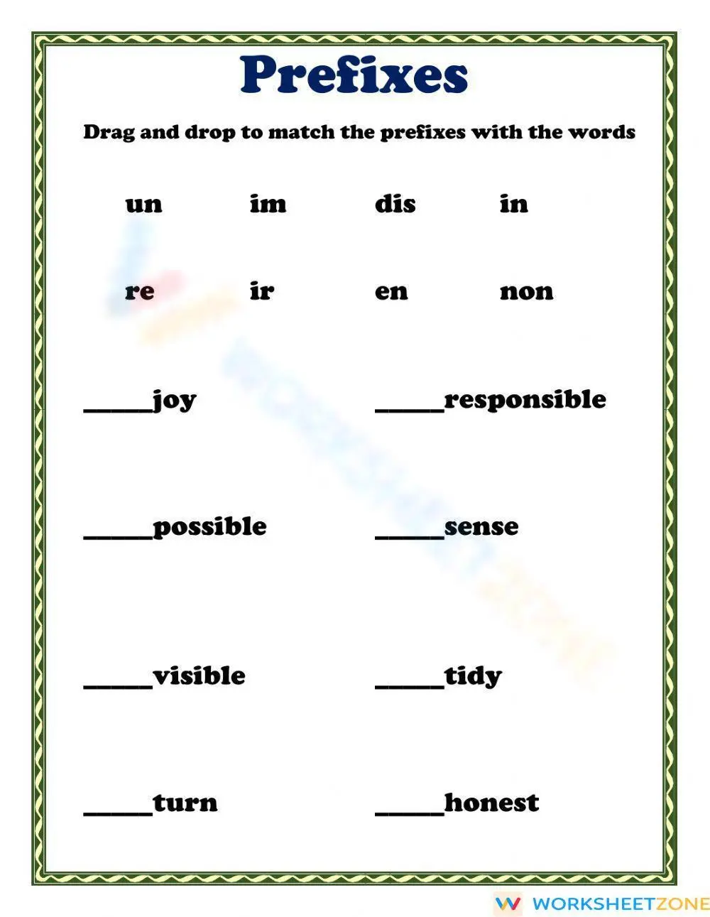 Essential Prefixes Worksheet | Grade 3 Printable ELA - Page 1