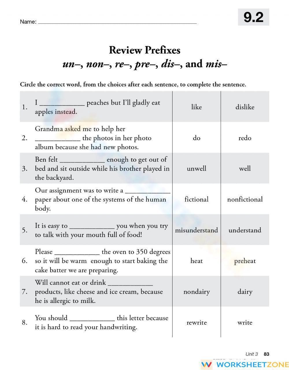 Essential Prefixes Review Worksheet | Grade 3-4 ELA Ready - Page 1
