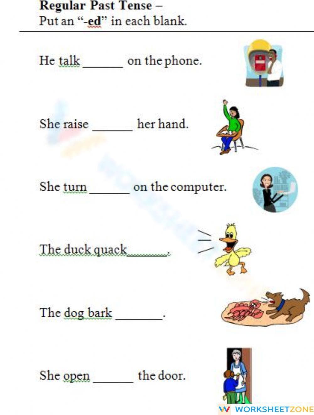 Mastering Past Tense Verbs: A Comprehensive Worksheet - Page 1