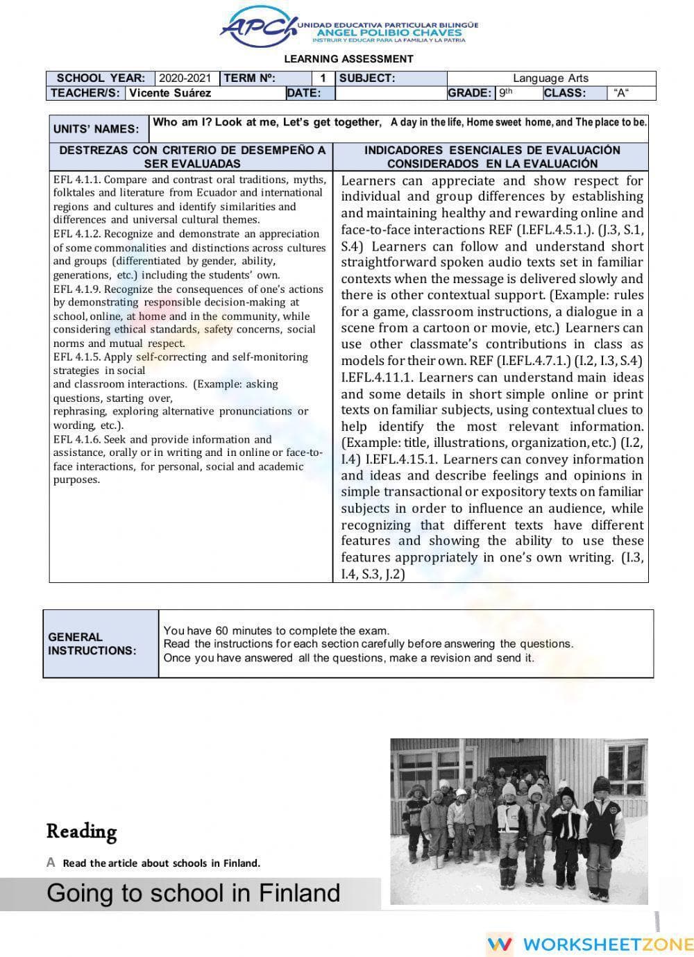 CCSS L.9-10.1 Worksheet: 9th Grade ELA Essential Exam - Page 1
