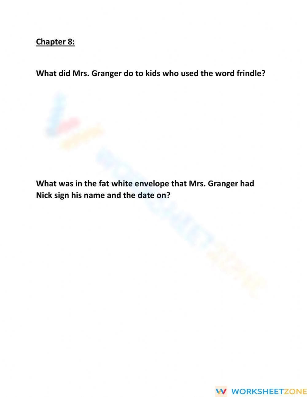 Essential Frindle Chapter 8 Comprehension | Grade 5 Ready - Page 1