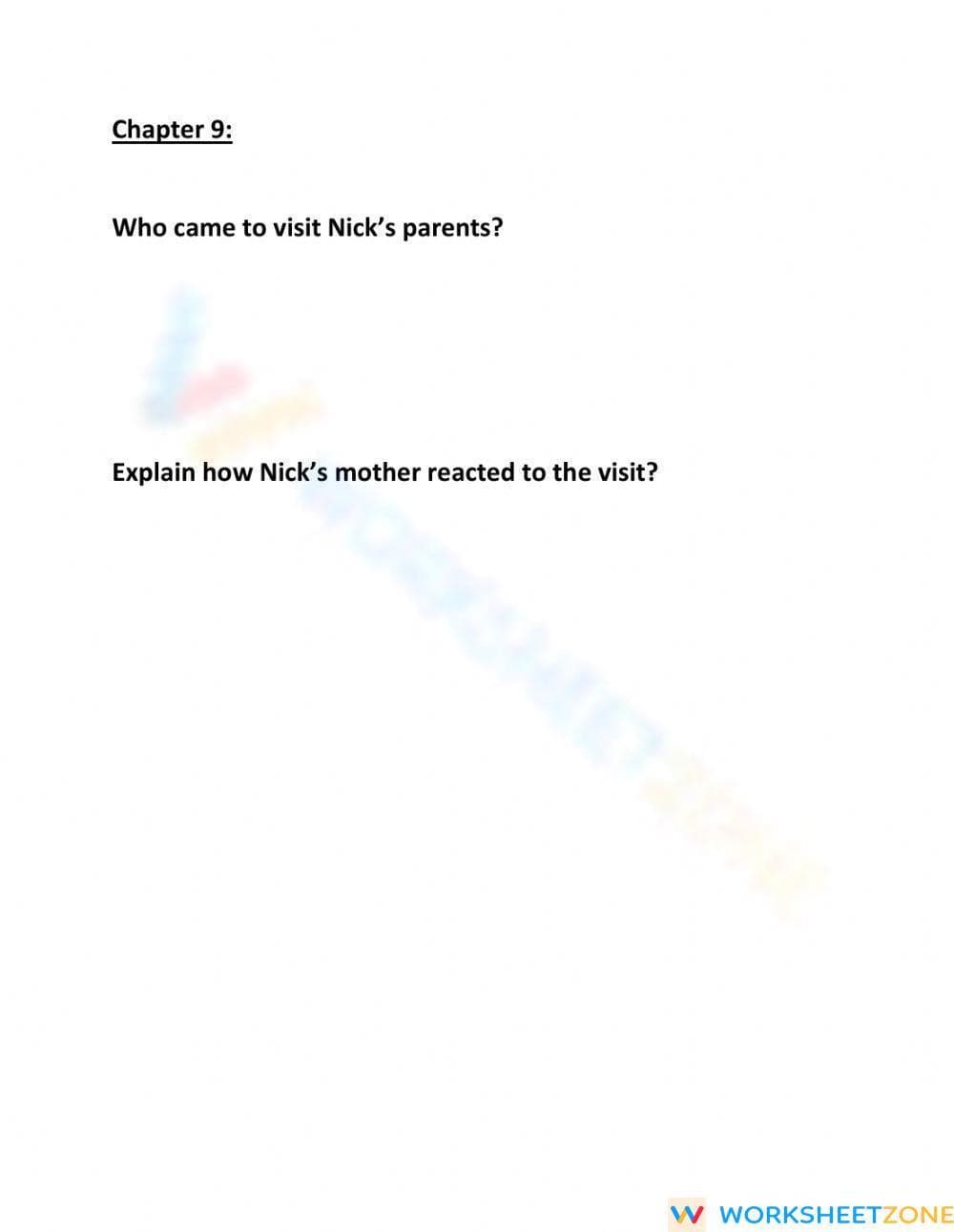 Printable Frindle Chapter 9 Questions | Grade 5 ELA - Page 1