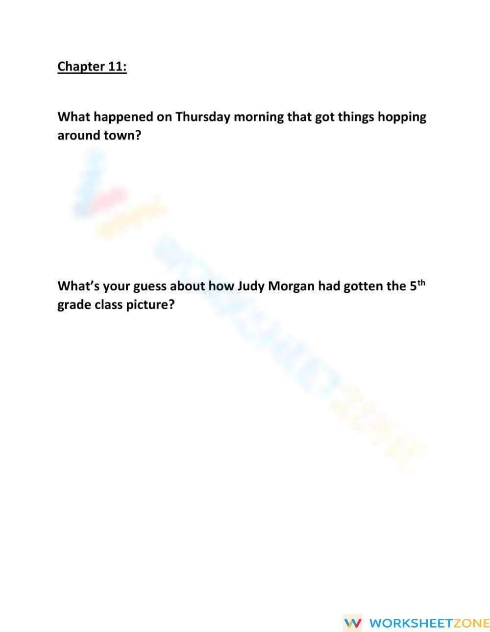 Frindle Chapter 11 Essential Questions — Grade 5 ELA - Page 1