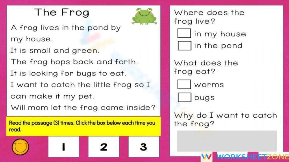 Grade 1 Reading Comprehension — Printable No-Prep Worksheet - Page 1