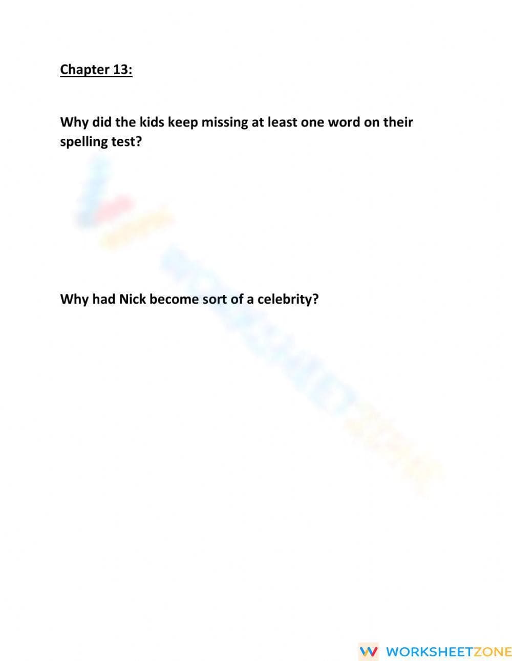 Essential Frindle Ch. 13 Worksheet | Grade 5 ELA - Page 1