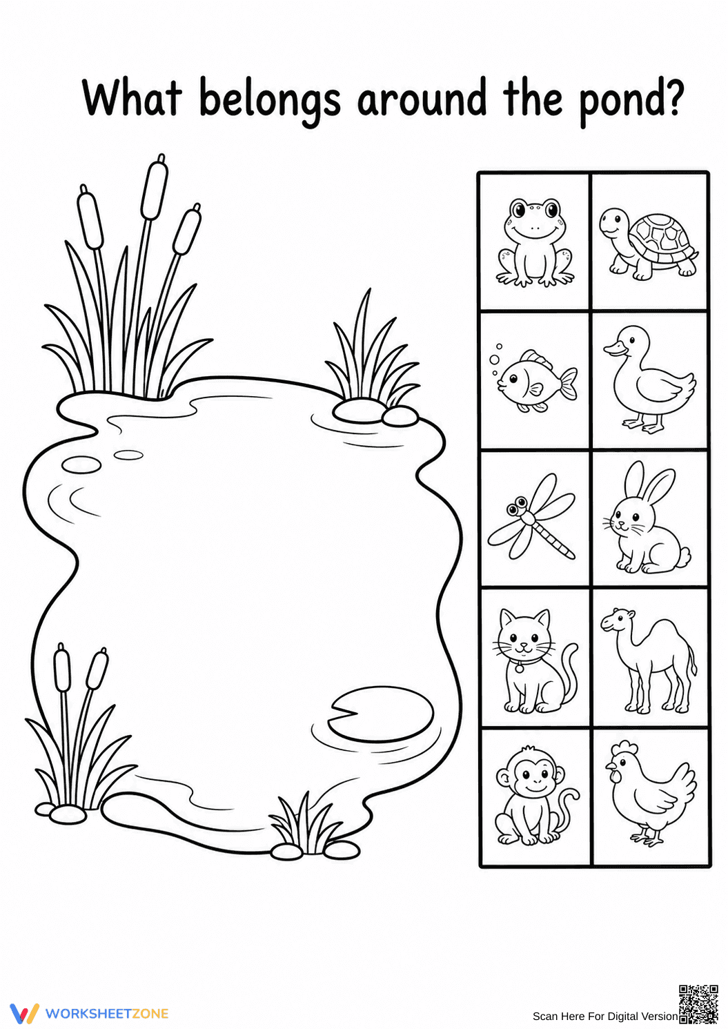 Pond Life Worksheet | Grade K-1 Essential Printable - Page 1