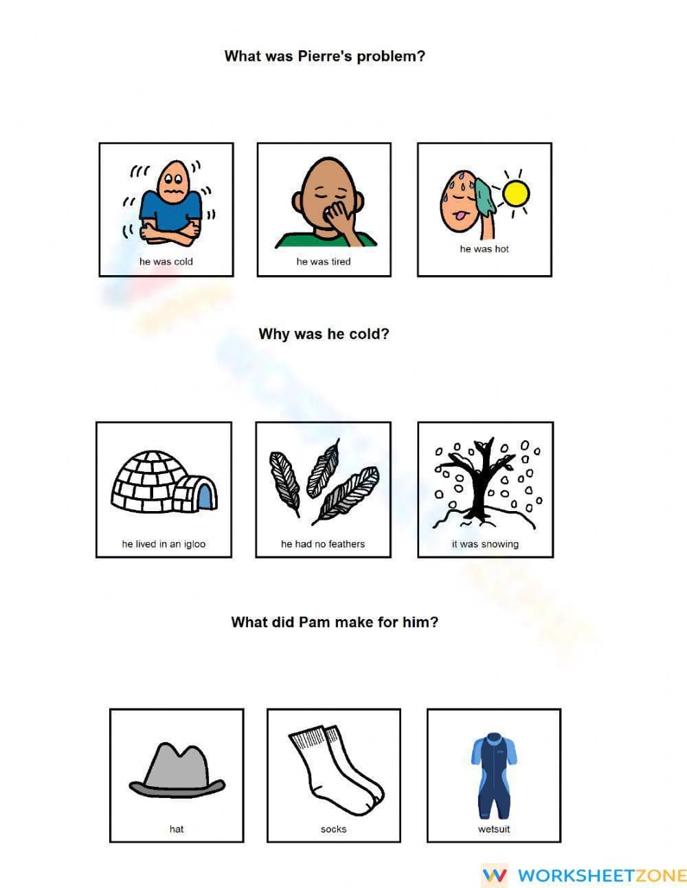 Pierre the Penguin Printable Worksheet | Kindergarten ELA - Page 1