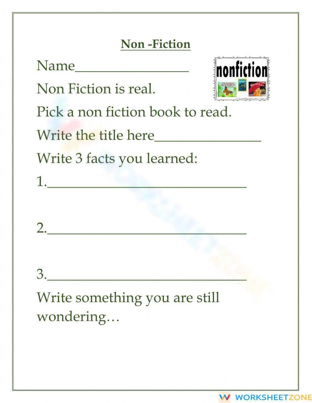 Non Fiction Book Log - Page 1