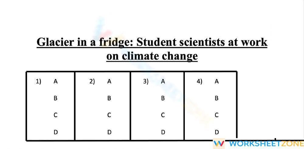 Printable Climate Change Reading Comprehension | Grade 4 - Page 1
