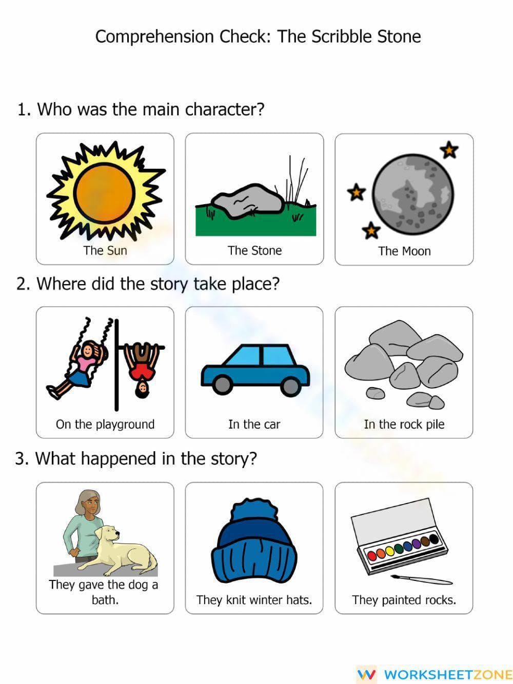 Printable Scribble Stone Worksheet | Grade 1 ELA - Page 1