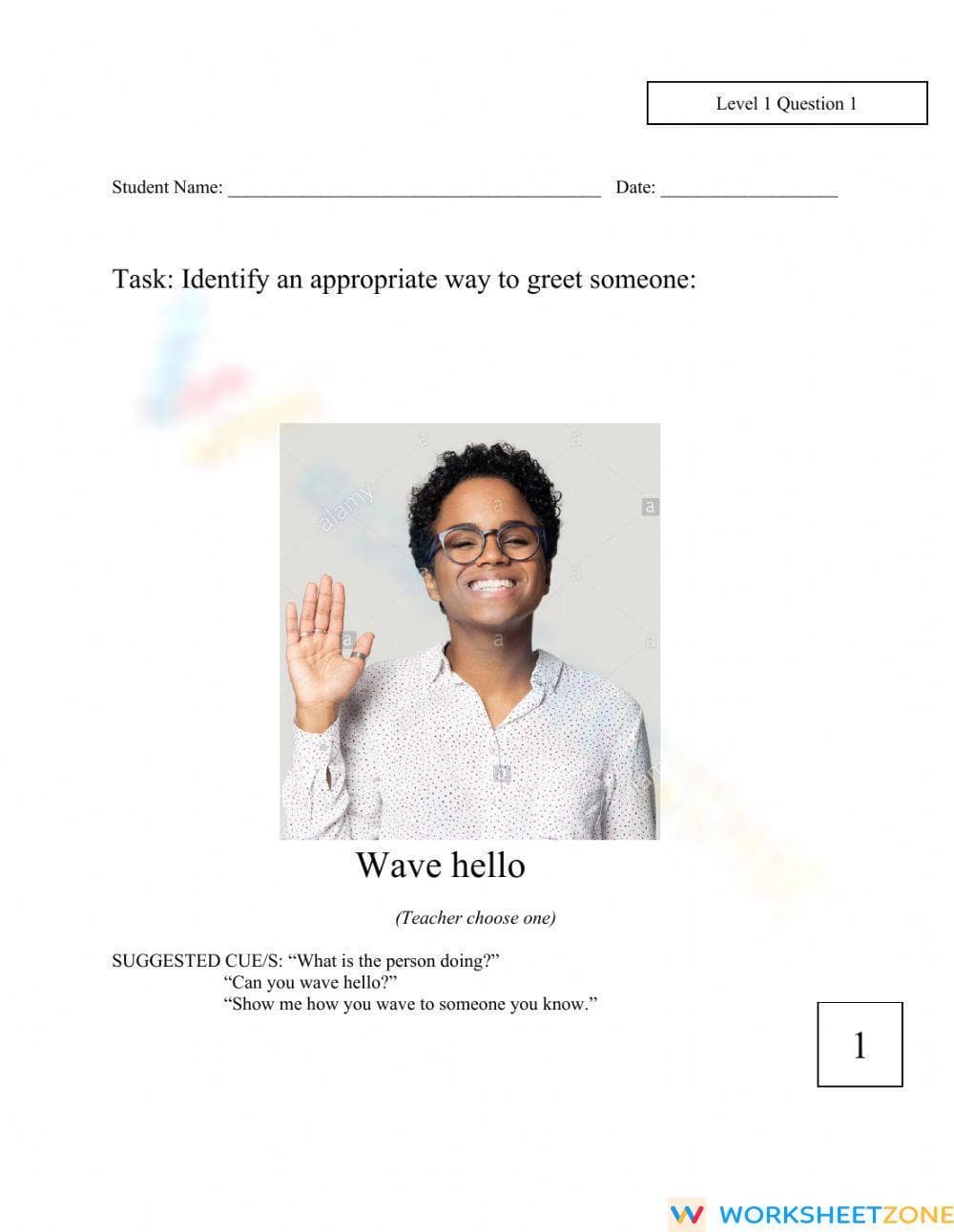 Aligned Grade 1 ELA Assessment: November Skills Level 1 - Page 1