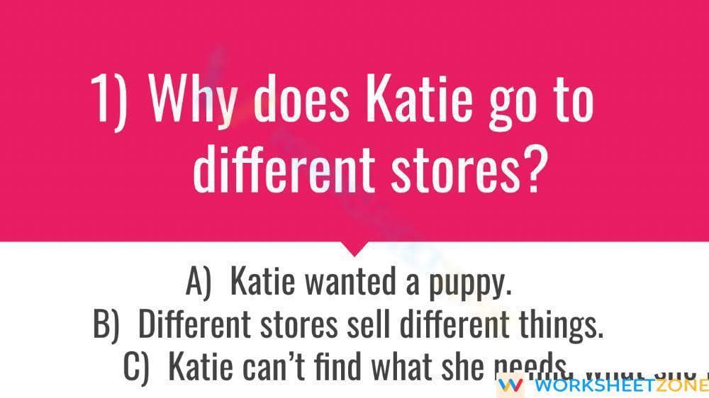 Essential To The Store Quiz | Grade 1 Ready Worksheet - Page 1